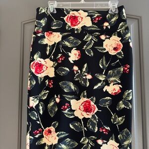 LuLaRoe Black Floral Pencil Skirt